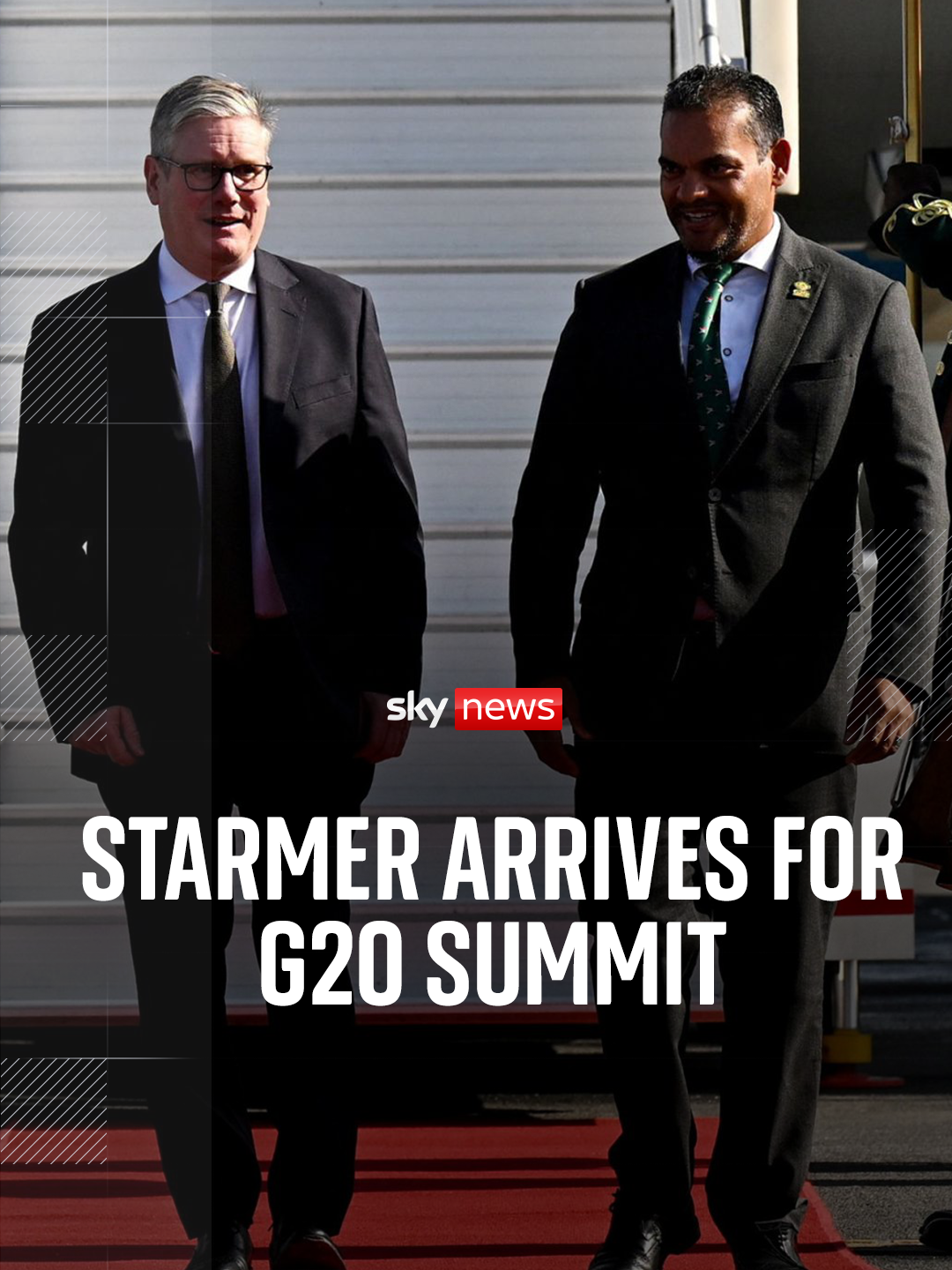 The prime minister has arrived in Johannesburg in South Africa for the annual G20 summit making it his 45th trip of the year. President Trump has decided not to attend over claims that white people are persecuted in South Africa, which has been widely discredited. #G20 #southafrica #keirstarmer