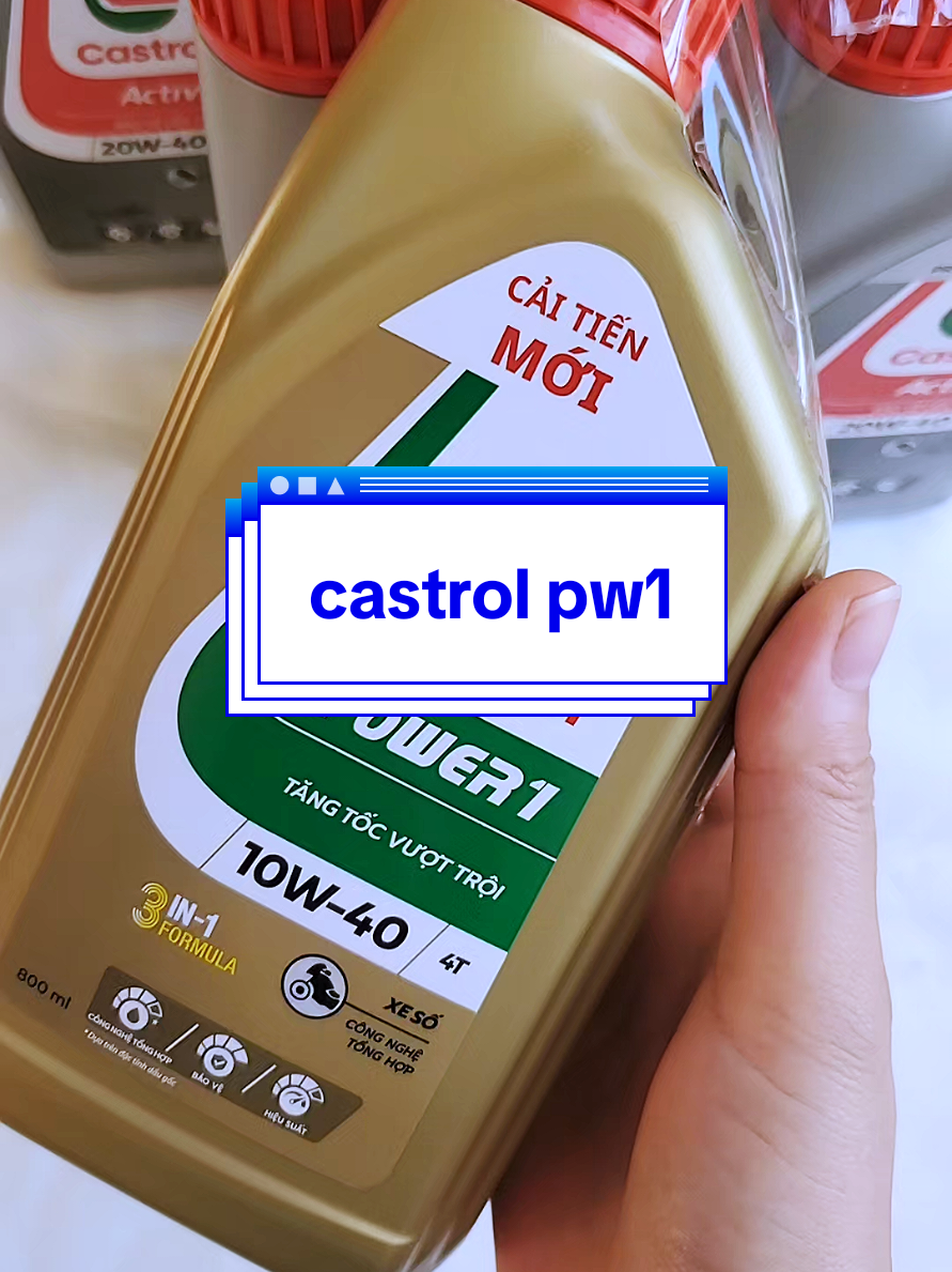 Dầu nhớt castrol power1 4t 10w40#yeuxe #daunhot #castrolpower1 #castrol #viral 