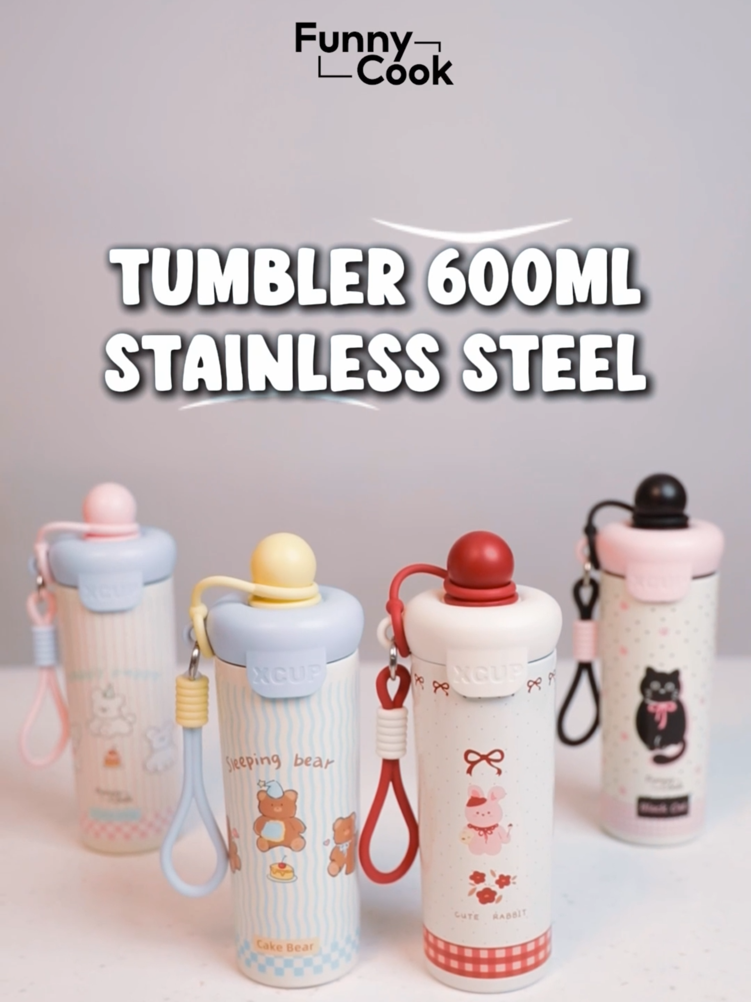 Tumbler funnycook 600ml Stainless Steel #fyp #wibgajian #tumbler #tumblerviral