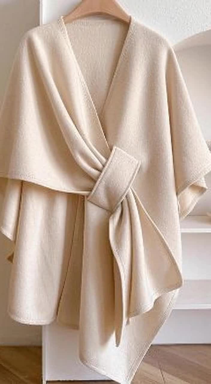 Women's Solid Color Cape Shawl - Casual Soft Elegant Daily Wrap |   Women & Girls Fashion Accessories #scarf #musthaveblanket #cozywearableblanket #blanketwarmer #womensclothingtiktokshop #romwegetgraphic #hoodieblankets #chunkyknitcardigan #postpartumbellywrap #victoriassecretscarf