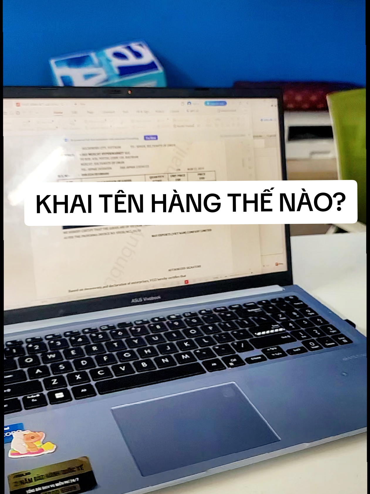 Hướng dẫn 1 bé thực tập khai tên hàng trên tờ khai #thuctapsinh #xuatnhapkhau #logistics #nhanhuynh #ecus 