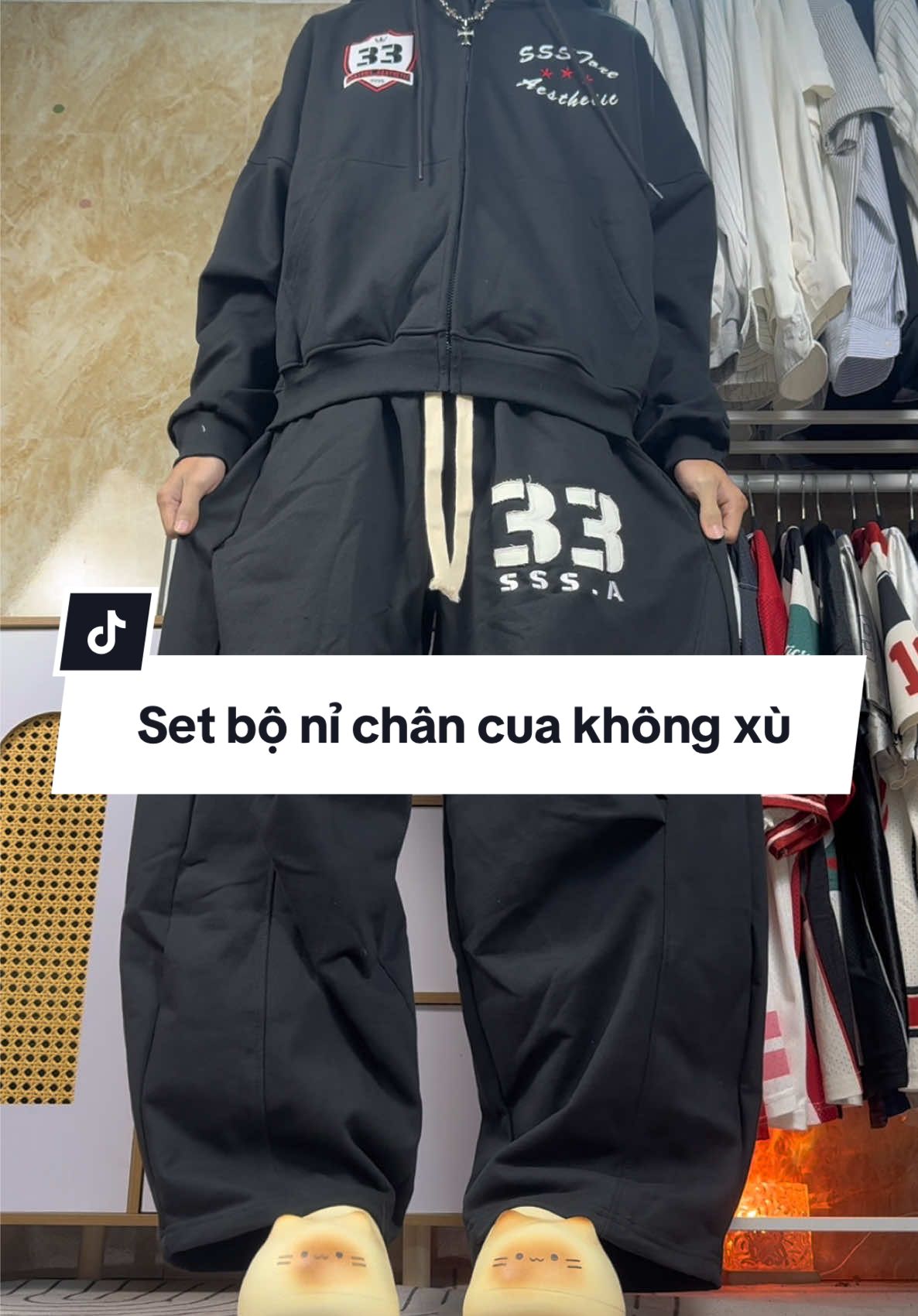 Set bộ nỉ chân cua Premium không xù lông thêu #xuhuong #fpy #xh #setbonimuadong #setboni 