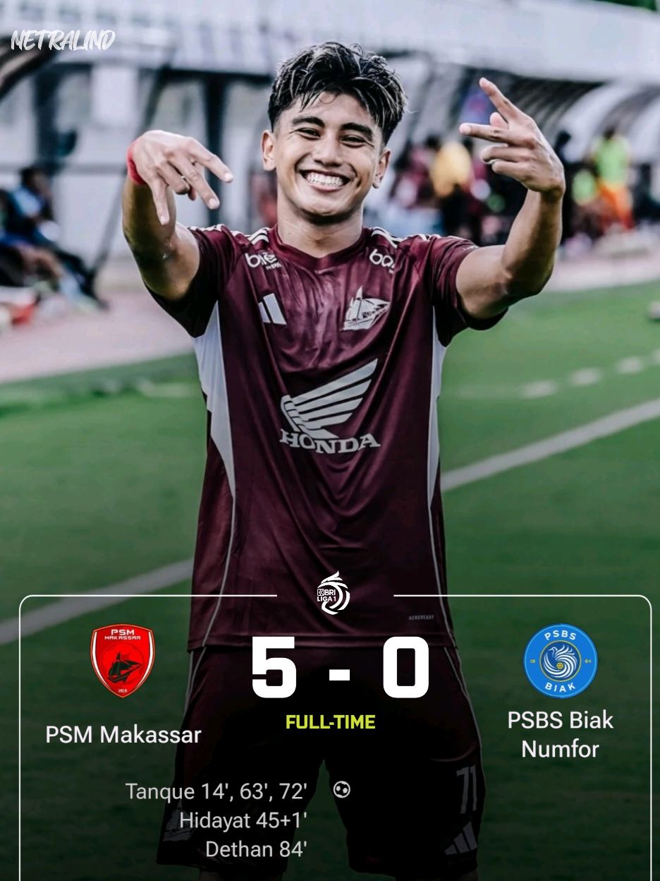 FT: PSM MAKASSAR 5-0 PSBS BIAK  PSM mengamuk hancurkan PSBS Biak 5-0, PSM Makassar mendapatkan poin absolut di pekan ke-13 BRI Super League 2025-2026. #psm #superleague #briliga1 