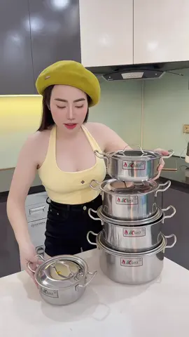 BỘ 5 NỒI INOX KLINS (16-18-20-22-24)   #bonoiinox #bonoiduc6mon #bonoiinoxcaocap 