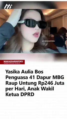 #Repost @makassarinfoku  —— Nama Yasika Aulia belakangan ramai dibicarakan setelah kiprahnya sebagai pengelola puluhan dapur program Makan Bergizi Gratis (MBG) di Sulawesi Selatan mencuri perhatian publik. Anak dari Wakil Ketua DPRD Sulsel, Yasir Machmud, ini diketahui memimpin langsung 41 dapur MBG yang tersebar di sejumlah daerah. Berdasarkan data yang dihimpun, dapur-dapur tersebut berada di beberapa wilayah, masing-masing 16 dapur di Kota Makassar, 3 dapur di Parepare, 2 dapur di Kabupaten Gowa, serta 10 dapur di Kabupaten Bone. Pembangunan satu dapur MBG disebut membutuhkan anggaran sekitar Rp1,5 miliar, termasuk biaya pendirian bangunan dan penyediaan peralatan. Dengan total 41 dapur, nilai investasi yang tercatat mencapai kurang lebih Rp61,5 miliar. Setiap dapur MBG melayani rata-rata 3.000 siswa per hari. Mengacu pada estimasi keuntungan Rp2.000 per porsi, potensi pendapatan dari seluruh dapur yang beroperasi bisa mencapai sekitar Rp246 juta per hari. Yasika menyampaikan bahwa kehadiran dapur MBG tidak hanya berfokus pada penyediaan makanan bergizi, tetapi juga mendorong ekonomi masyarakat di sekitar lokasi dapur. #makassarinfoku #sahabatinformasiharianmu #mbg #koruptor 