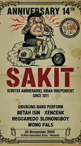 lokasi acara anniversary vespa sakit krian ke 14 thn  ratakan bolo 