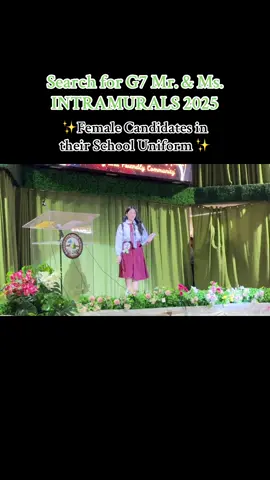 Elegance in simplicity.😍 Our Grade 7 female candidates stepped onstage with confidence, pride, and the timeless charm of their BCHS uniform..♥️🤍✨ #mrandmsintrams2025 #baguiocityhighschool 