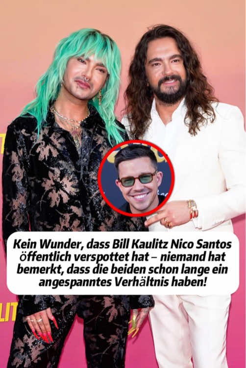 Kein Wunder, dass Bill Kaulitz Nico Santos öffentlich verspottet hat – niemand hat bemerkt, dass die beiden schon lange ein angespanntes Verhältnis haben! #celebrity #foryour #entertainment #billkaulitz #nicosantos 