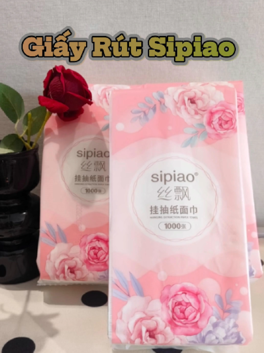 Giấy rút Sipiao hoa hồng#giayannoidiatrung #giayrutcaocap #giayrut #giayruttreotuong 