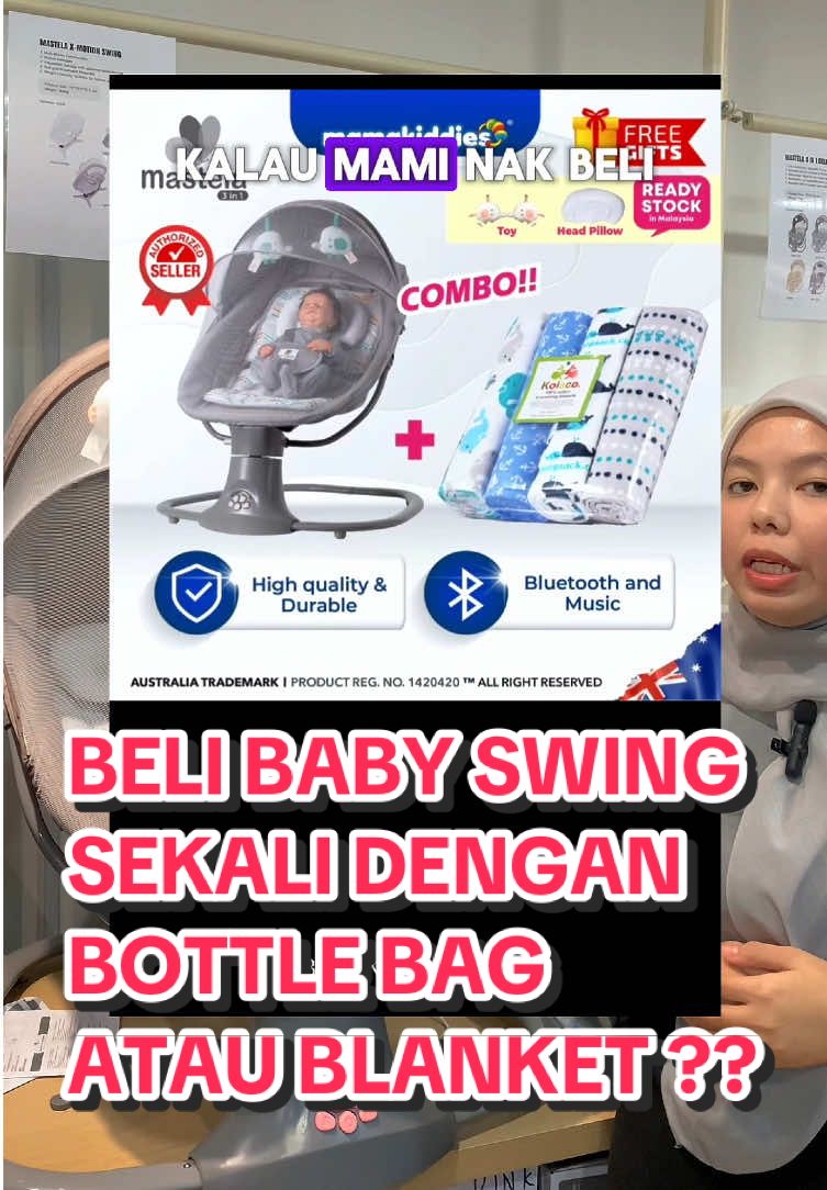 (MM02) Asyik tanya je combo dapat apa kan? Jelas tak sekarang ⁉️😘 #mamakiddiesbangi #newborn #sleeping #swing #mastela 