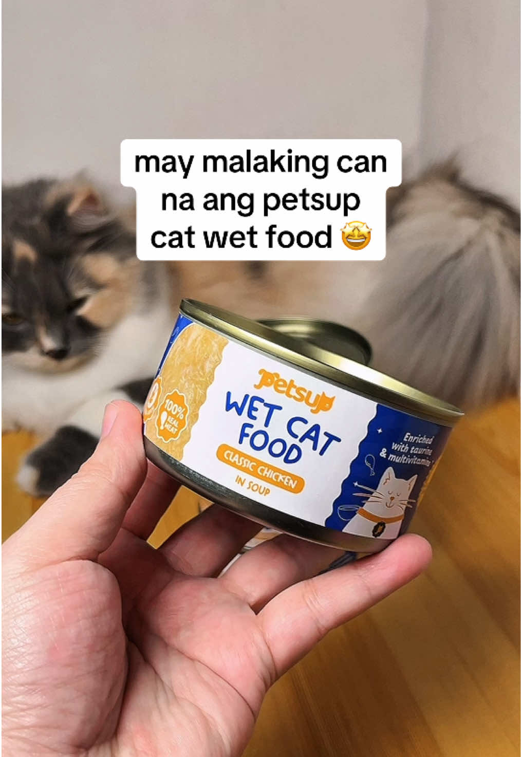 May malaking can na ang Petsup Cat Wet Food Chicken and soup! 🤩 #petsup #catwetfood 