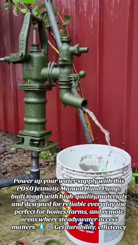 Power up your water supply with this POSO Jetmatic Manual Hand Pump, built tough with high-quality materials and designed for reliable everyday use—perfect for homes, farms, and remote areas where steady water access matters. 💧⚙️ Get durability, efficiency, and classic puso-pump performance all in one sturdy design! #JetmaticPump #PusoPump #ManualWaterPump #HighQualityTools #HomeEssentials     