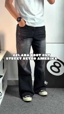 Celana jeans boot cut #celanajeans #celanabaggy #celanagombrong #skenaoutfit #outfitideas 