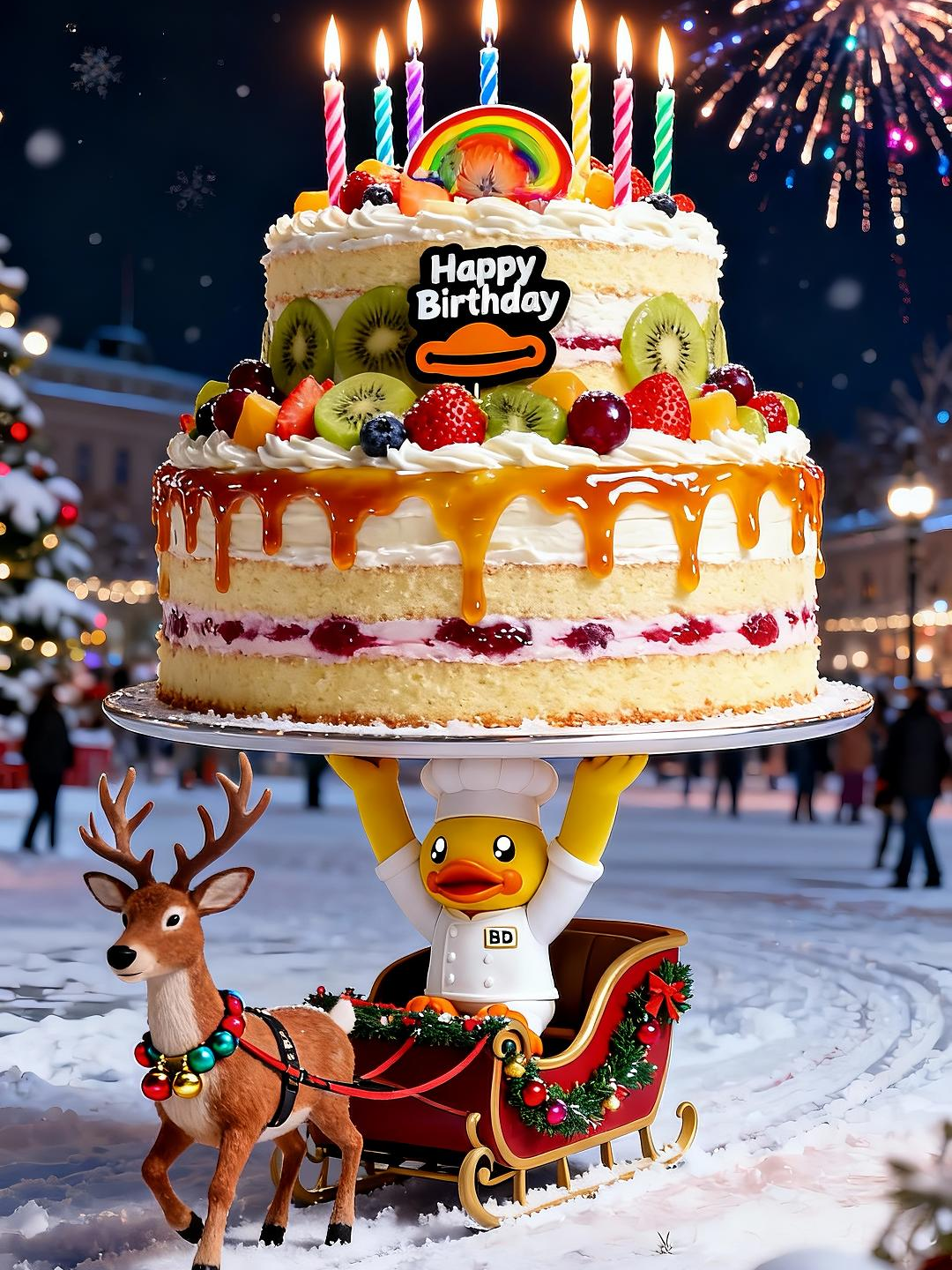 💗🎂Happy birthday~🎂💗 Special delivery! Open up! 🎁 #BDuck #happybirthday #birthday #cake #cute