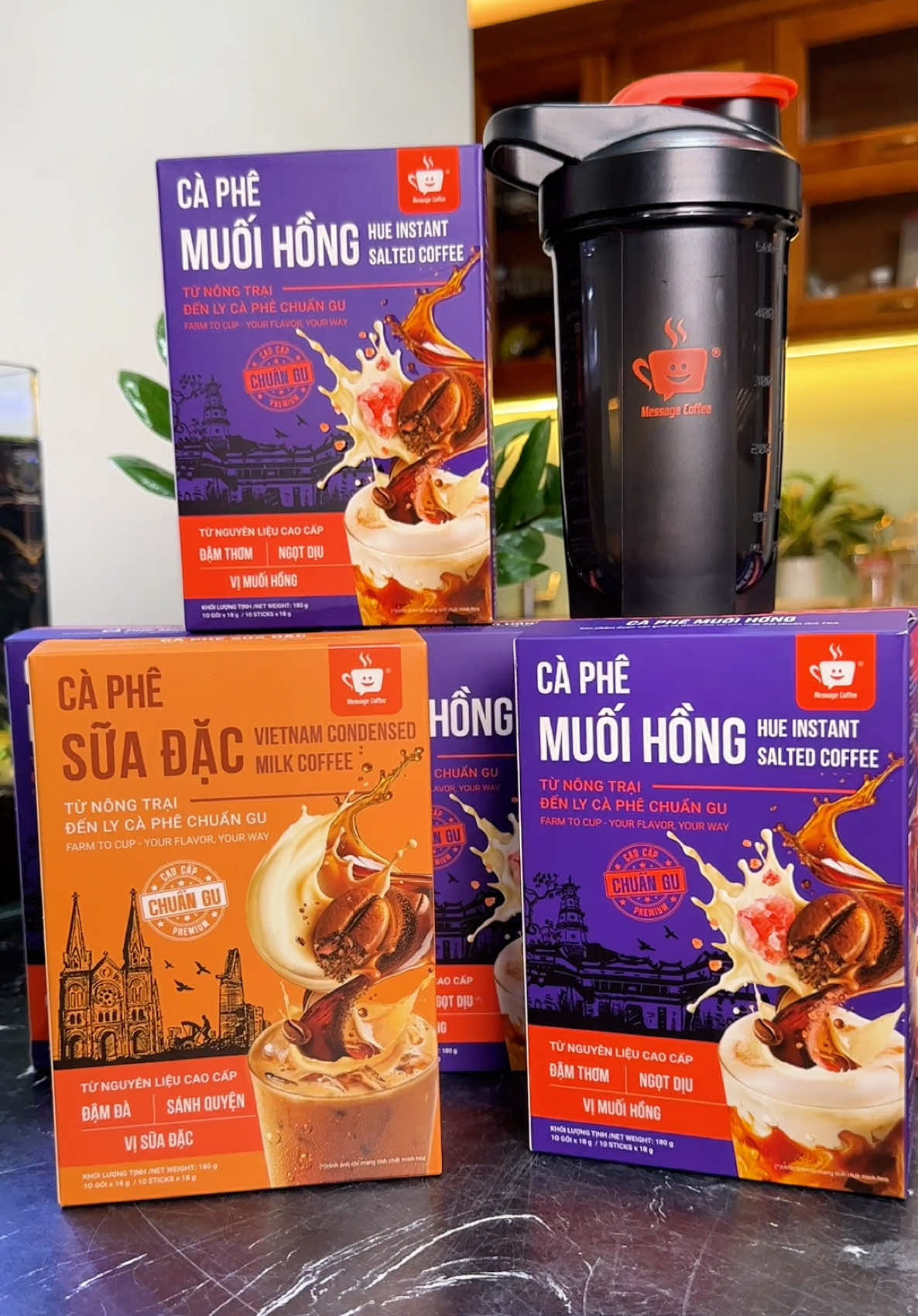 Combo cà phê sữa đặc và cà phê muối hồng thơm ngon, tiện lợi #cothanhgiadung #xuhuong #tiktokshop #caphesuadac #caphemuoihong 