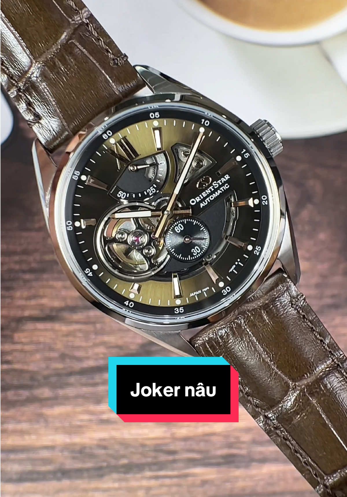Đồng hồ Orientstar Joker nâu dây da size 41mm, cỗ máy cao cấp đỉnh cao cơ khí #donghonam #donghochinhhang #donghothoitrang #orient #thaihocwatch #orientstar #orientjoker #donghothaihoc 