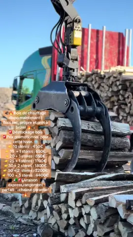 🪵🔥 Bois de chauffage dispo maintenant ! Bois sec, propre et prêt à brûler 🔥🪵 🚨Déstockage bois  🚨Prix promotionnel  pour cette hiver. ❄️  👉 10 stères  : 450€ 👉 15  + 1 stères : 650€ 👉20 + 1 stères : 850€ 👉 25 + 1 stères : 1100€ 👉30 + 2 stères : 1300€ 👉 50 + 2  stères : 2200€ 👉 100 + 3 stères : 4400€ 🚛🚨Livraison express,rangement parfait 🪵chaleur garantie!🔥#BoisDeChauffageFrance #tiktokfrance🇨🇵 #ChauffageBois #hiver2025 #BuchesDeBois 
