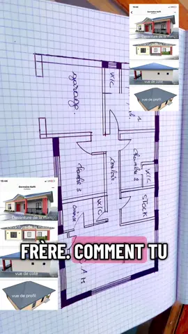 Voilà. Le plan de 3chambre pour. Mon frère. Gratuit 3000 briques 🧱 #ivoirien🇨🇮 #abidjan225🇨🇮 #creatorsearchinsights #viraltiktok #jaime 