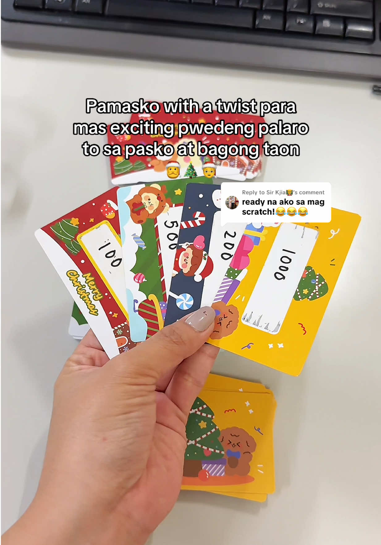 Replying to @Sir Kjia👨‍🏫 yes to scratch, perfect pang games this Christmas and New Year! #christmasscratchcard #scratchcard #cards #scratch #christmasgames 