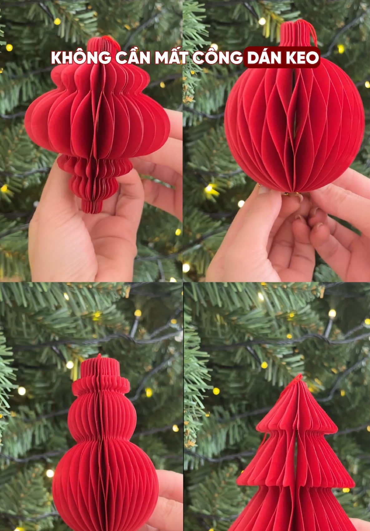 Đèn lồng giấy treo trang trí noel và ngày Tết, hàng kèm nam châm hít rất xịn ạ #giángsinh #noel #tết2026 #bìnhhoa #DIY 