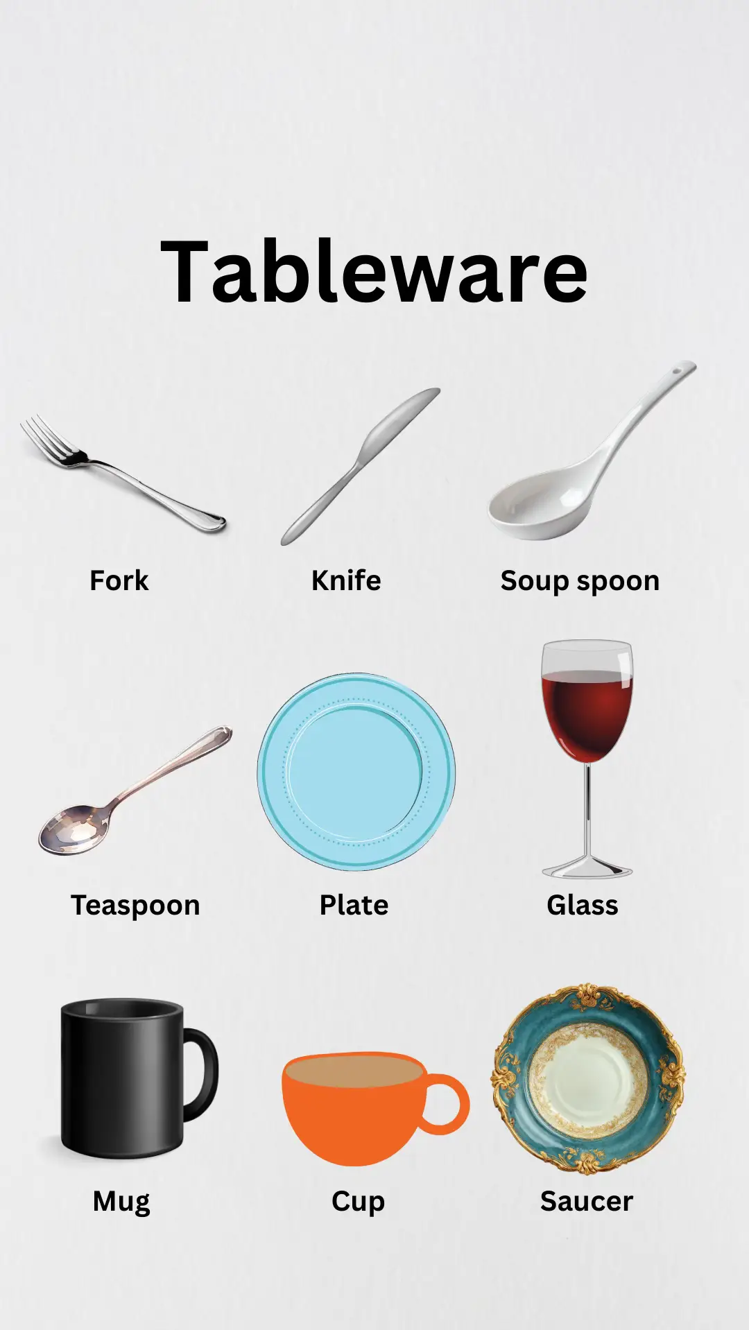 Kitchen English: Tableware, Utensils & Applancies Vocabulary! #kitchenvocabulary #learnenglish #englishvocabulary #tableware #EnglishForBeginners 