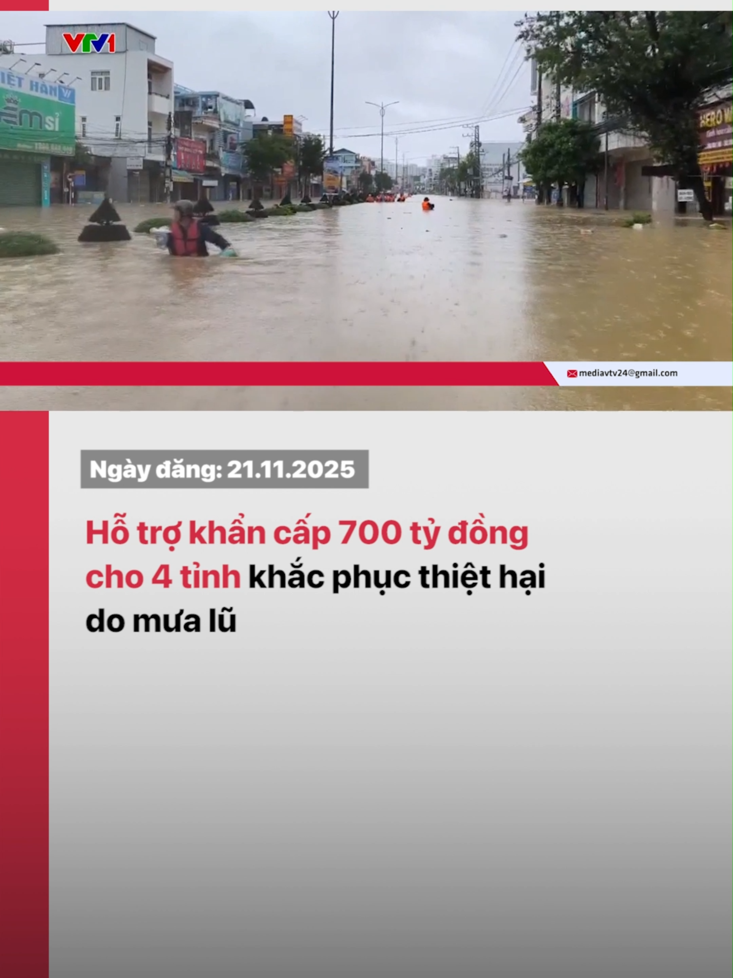 Hôm nay (21/11), Chính phủ đã quyết định hỗ trợ 700 tỷ đồng từ nguồn dự phòng ngân sách Trung ương năm 2025 cho các tỉnh: Khánh Hòa, Lâm Đồng, Gia Lai và Đắk Lắk để khắc phục thiệt hại do mưa lũ gây ra. #vtv24 #vtvdigital #tiktoknews #thiethaidomualu #hotrodongbaolulut