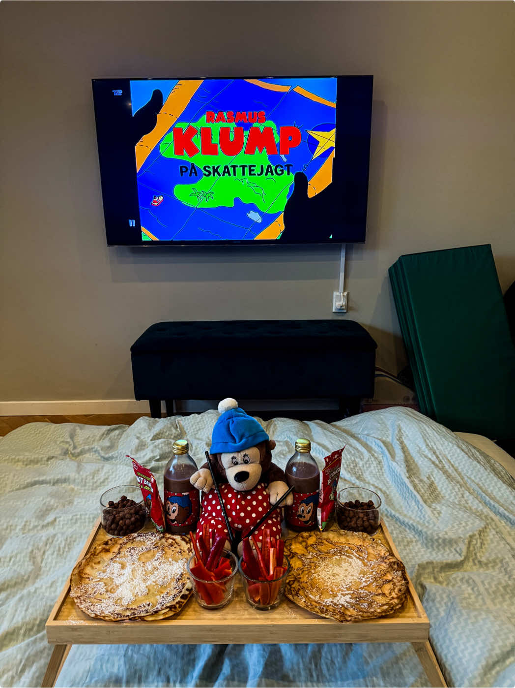 I aften ser vi Rasmus Klump ❤️ #movienight #rasmusklump #pandekager #temafest #børnefest 