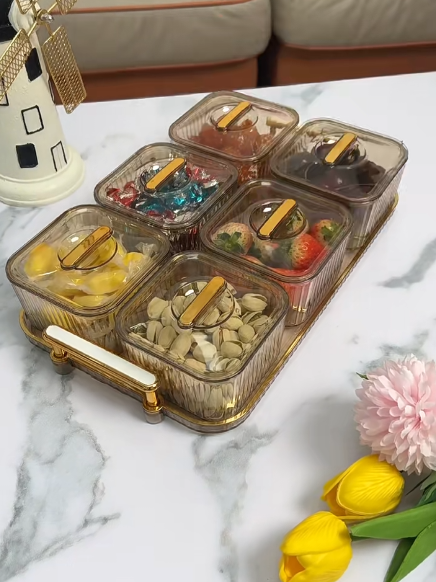 Khay bánh kẹo Tết 6 ngăn🧨 Sản phẩm ở giỏ hàng trong trang em ạ❤️ #trangtritet #khaybanhkeo #khaymuttet #xomtrangtri #tet2026 