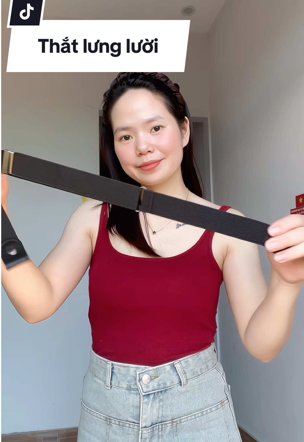 Bà nào mặc quần rộng cạp mà không muốn sửa hay đeo thắt lưng thì dùng thắt lưng lười này nha #thatlungluoi #thatlung 