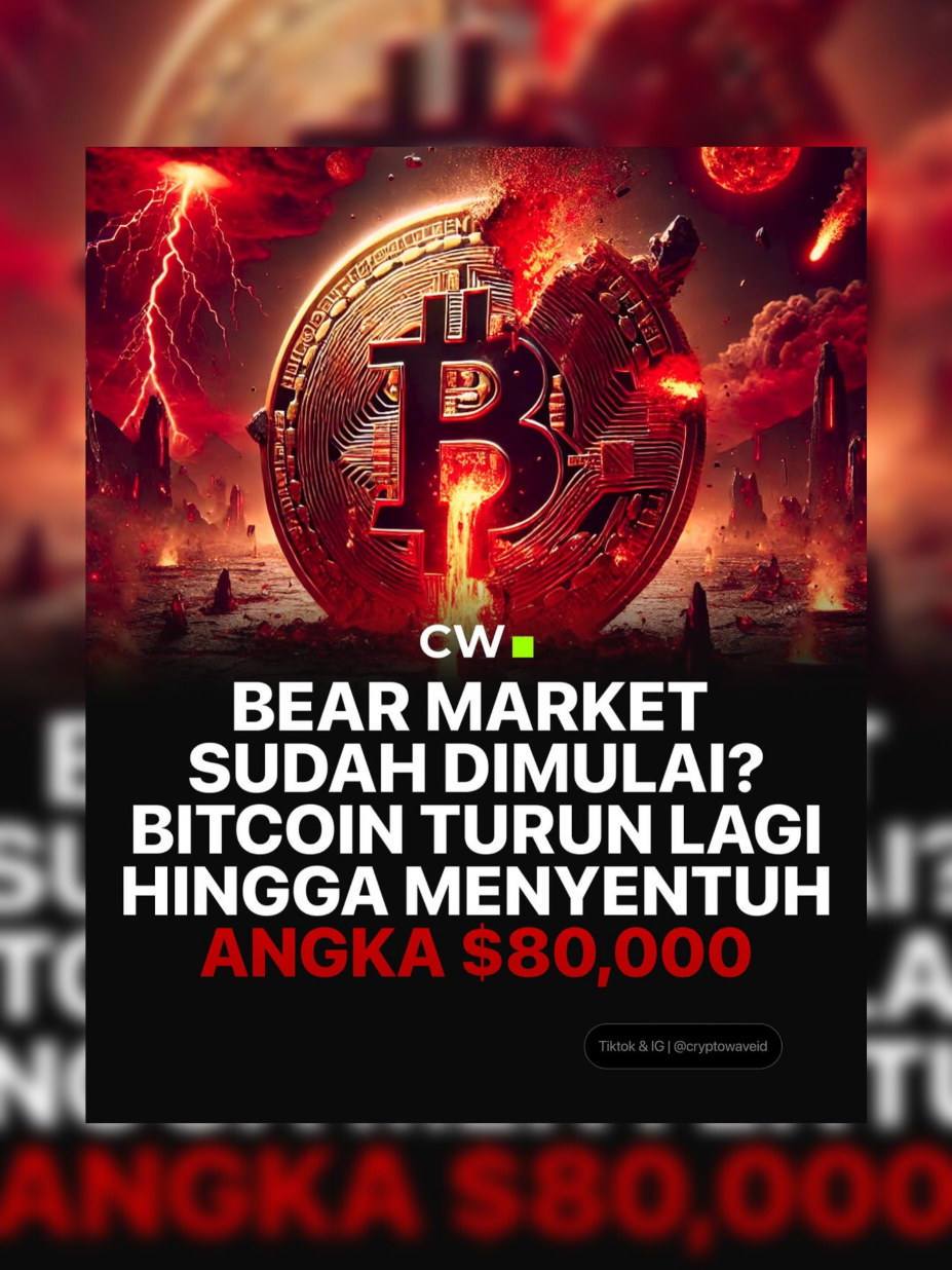 Bear Market resmi dimulai? Harga Bitcoin kembali turun lagi hingga menyentuh area $80,000. Apakah Bitcoin mampu bertahan di level ini atau malah jebol ke area $79,000? #cryptowave #gabrielrey #bitcoin #crypto 