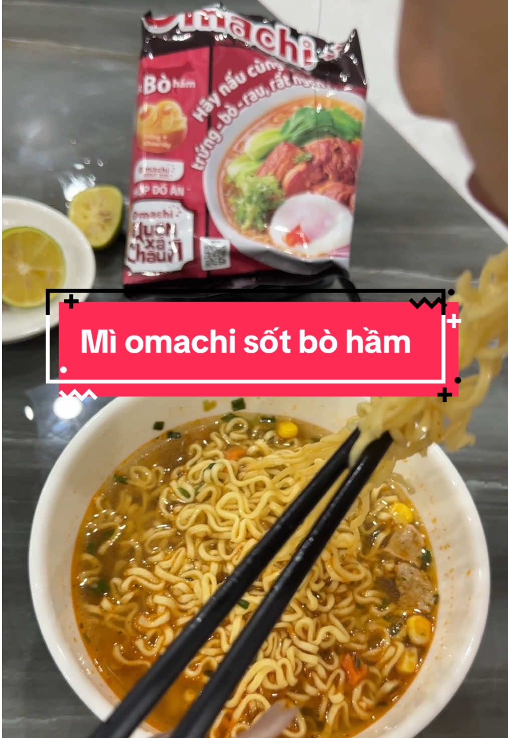 Mì ăn liền omachi sốt bò hầm #mianlien #miomachi #miomachisotboham 