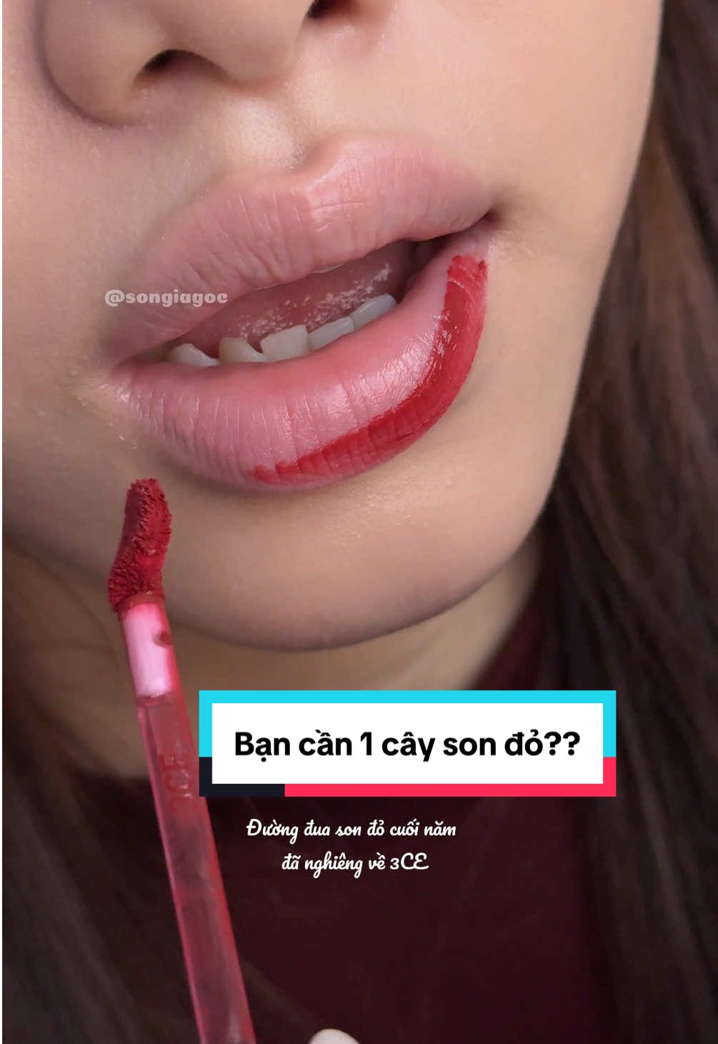 Bạn cần 1 cây son đỏ??? Thử ngay 3ce darkest hour! #songiagoc #3ce #son3ce #3cedarkesthour #3cevelvetliptint 