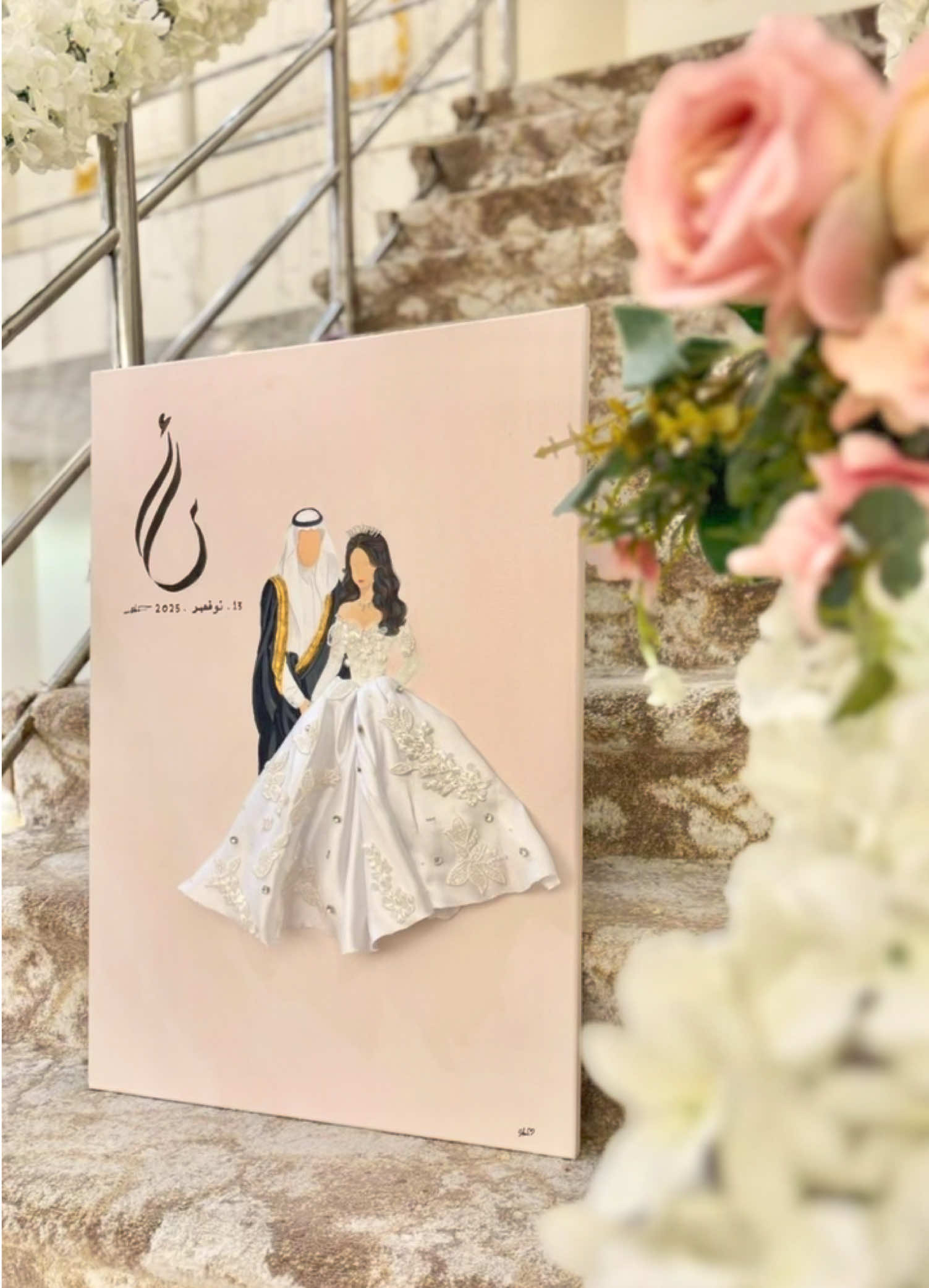 ما توقعت النتيجة رغم ضيق الوقت 👰🏻‍♀️✨ #شدو_ارت #shaddo_art #قصص_من_عجينة #رسم#عروس 