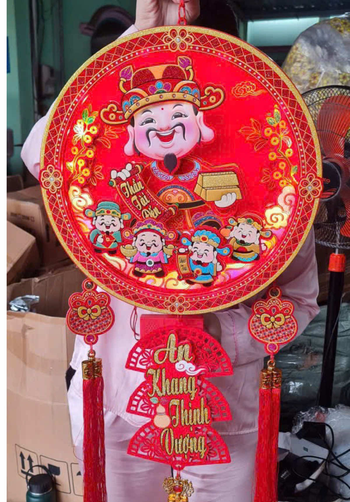 Treo có đèn nhạc Việt thần tài ban lộc dùng pin hay điện đều được #liengtreotet #thantailacdau #lientrangtri #phukientrangtritet #xuhuong 