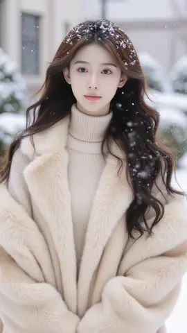 Trời vừa đổ tuyết là outfit tone kem lên hình sang hẳn! ❄️✨   Layer cổ lọ + áo lông tạo vibe ấm áp, tinh tế đúng chuẩn “winter fashion”.   Bạn thích style tối giản hay thêm phụ kiện cho nổi bật hơn?  #XinhMotion #winterstyle #creamoutfit #coldseasonlook #fashioninspo 