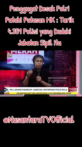 Penggugat Desak Polri Patuhi Putusan MK : Tarik 4.351 Polisi yang Duduki Jabatan Sipil Itu #viraltiktok #genz #fyp #viral #tiktok 