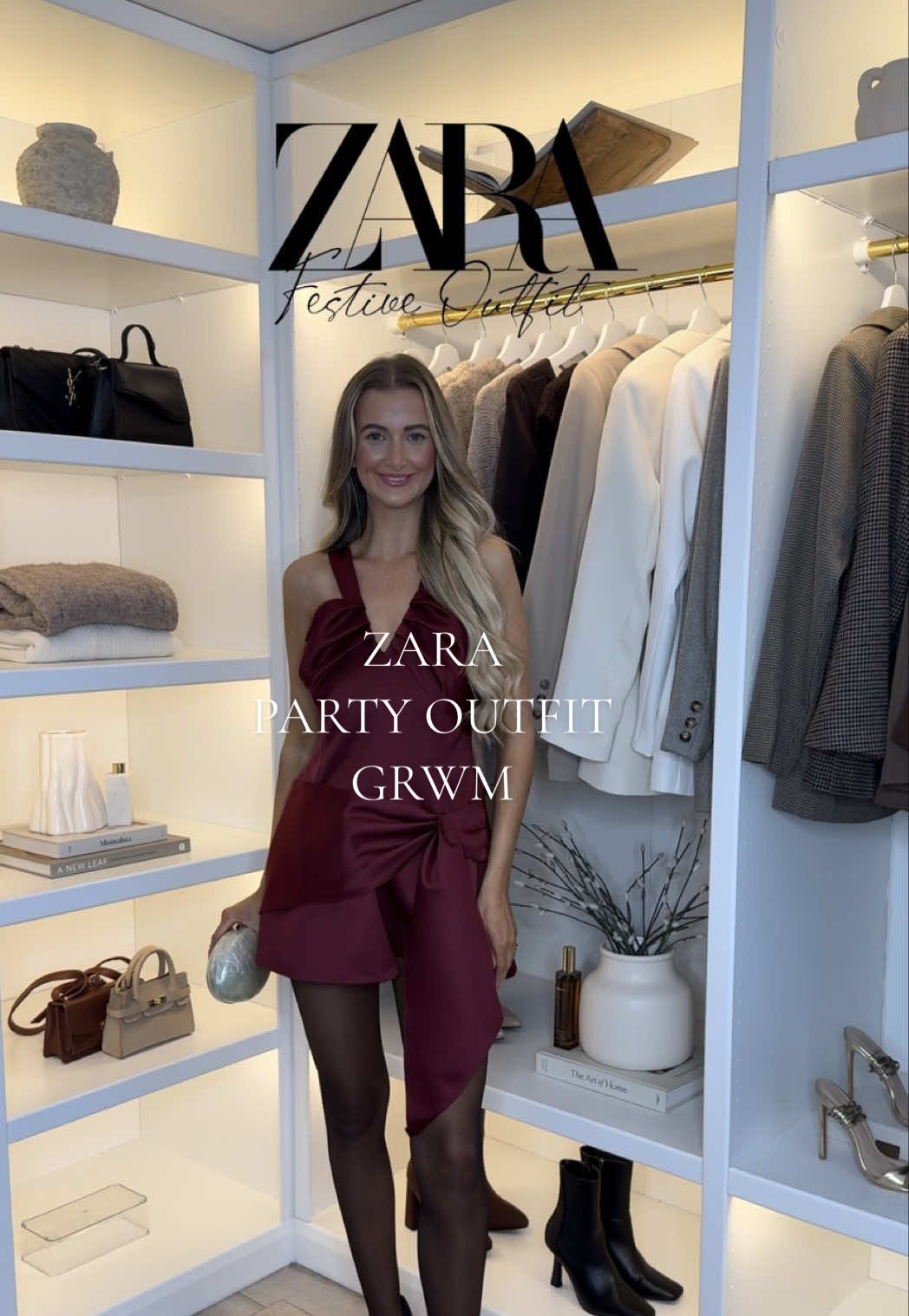 ZARA GRWM ❤️🎄✨ The most perfect Christmas party dress? 🤩 lmk what you think! #zara #zaradress #zaranewin #grwm #partyoutfit @ZARA 