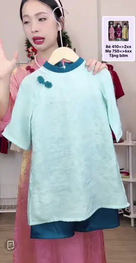 Áo dài đôi mẹ bé #huyendiukid #xuhuongtiktokkk #aodaichobe #aodaibetrai #aodaitetchobe 