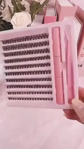 Kit De Pacotes De Cílios Postiços De Vison-200 Clusters De Volume 30D Individuais Para Extensões DIY link na bio #cilio #postiços #volume 