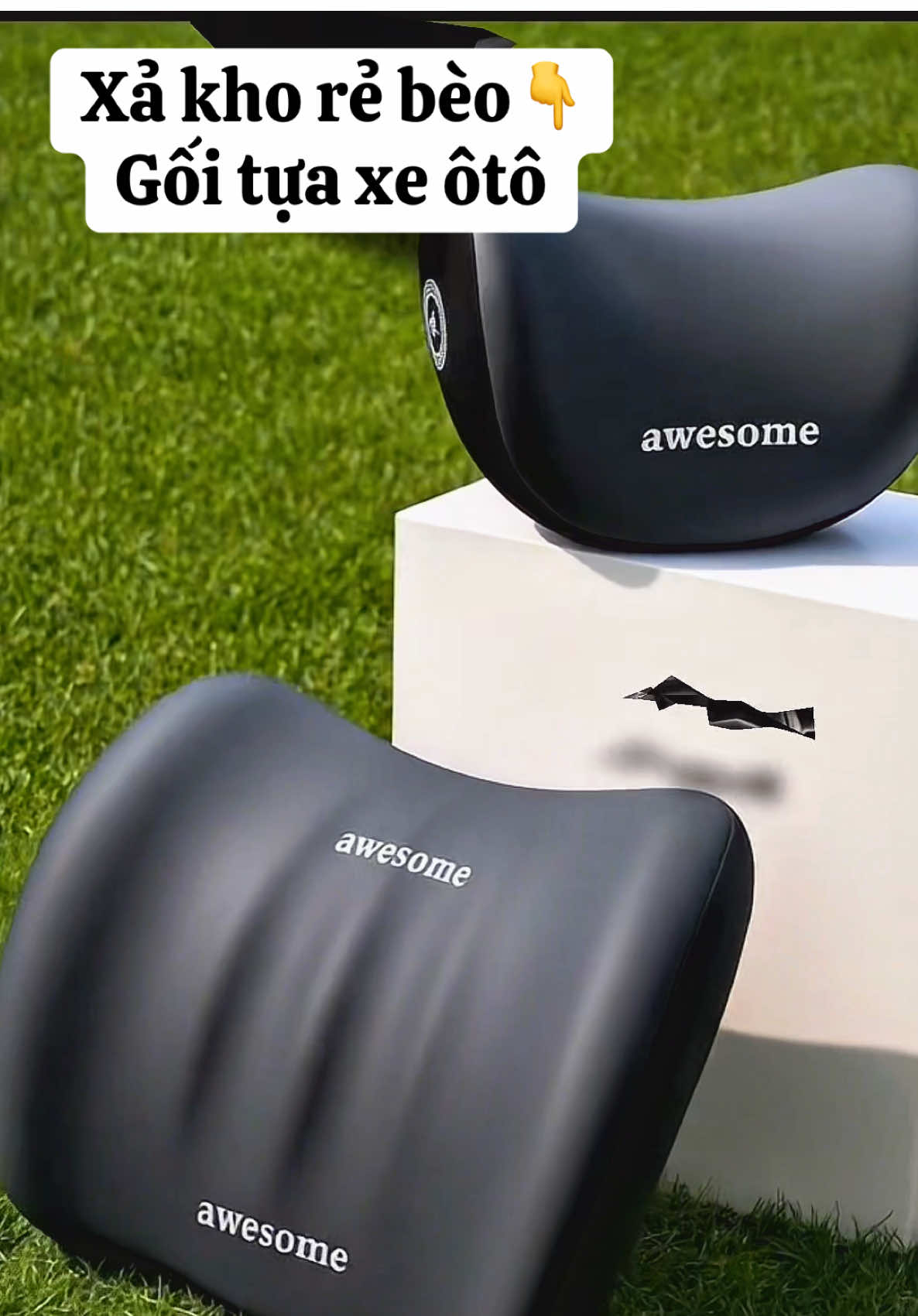 Gối tựa xe ôtô lõi cao xu non hỗ trợ làm giảm đau mỏi lưng vai gáy khi lái xe #goituadauoto #goitualungoto #viral #xuhuong #noithatoto 