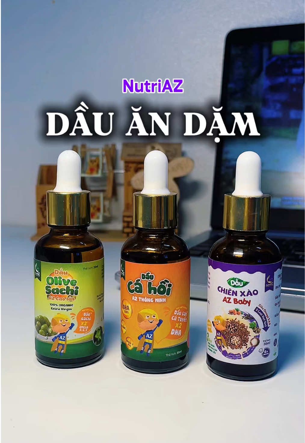 Các mom dùng dầu ăn dặm nào vậy ạ? E thấy combo này tiện, tiết kiệm, đầy đủ, không bị lãng phí #dauandamchobe #nutriaz #andam #andamcungchuot #meembe1404 