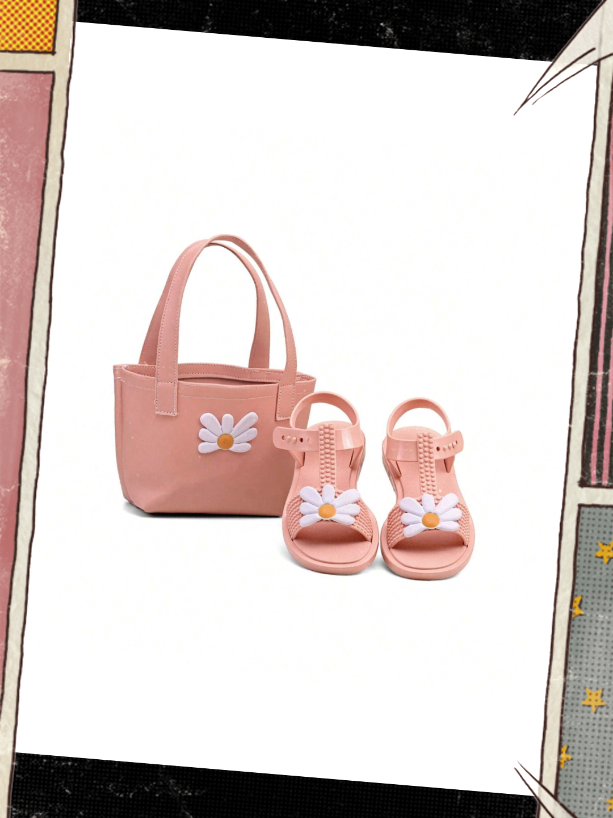 🛒🩷🛍️✨Sandlia Feminina Infantil Rasteirinha Confortavel com Margarida com Bolsa de Mão . link na bio#sheinkids #sandaliainfantil 