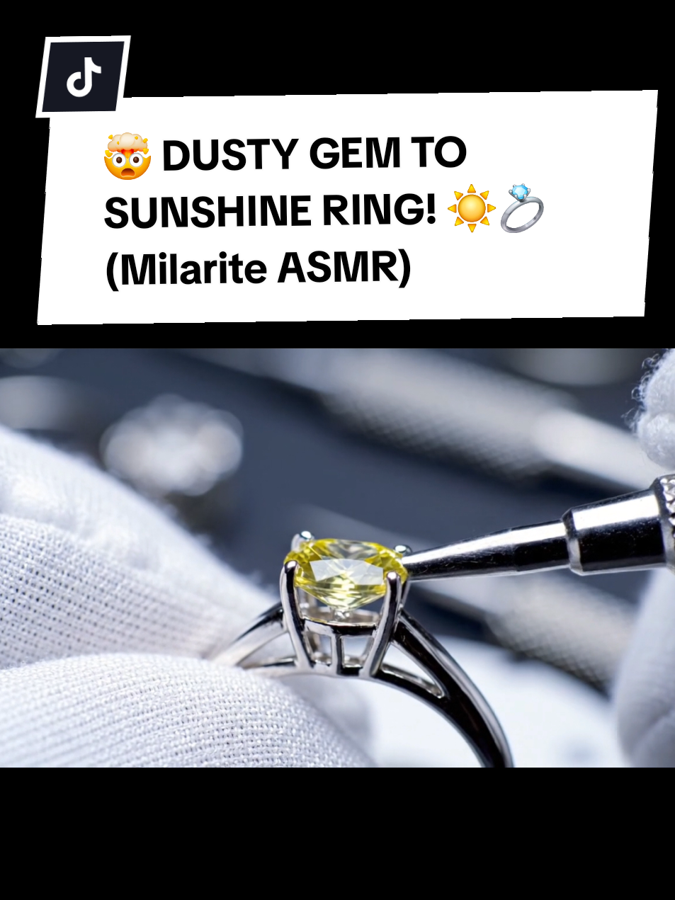 🤯 DUSTY GEM TO SUNSHINE RING! ☀️💍 (Milarite ASMR) You've NEVER seen a yellow crystal shine like this! 👀 Watch us transform a dull Milarite into a brilliant, custom-set ring. Pure ASMR bliss! Can you feel the warmth of this gem? Tell us! 👇 For more breathtaking gemstone transformations and to explore our full collection, visit our website! Link in bio. ➡️ GlassyGold.com #Milarite #Gemstone #ASMR #JewelryMaking #satisfying 