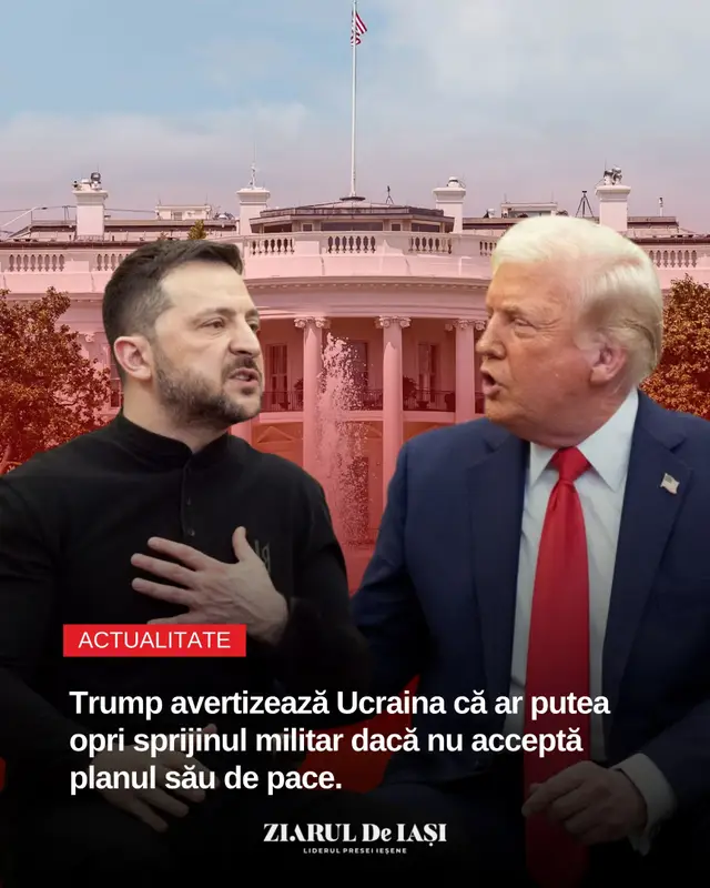 Ucraina ar fi supusă unei presiuni intense din partea Washingtonului pentru a accepta planul de pace propus de Donald Trump, au transmis două surse pentru Reuters, citată de Agerpres. Conform acestora, Statele Unite ar fi ameninţat că vor opri livrările de armament şi informaţii dacă Kievul refuză propunerea. Una dintre surse afirmă că Washingtonul doreşte semnarea unui acord-cadru până joia viitoare. „SUA vor să închidă conflictul, iar Ucraina să suporte costurile”, a declarat aceasta. Joi, o delegaţie de înalţi responsabili militari americani s-a întâlnit la Kiev cu preşedintele Volodimir Zelenski pentru a discuta planul de pace. Atât ambasadorul SUA în Ucraina, cât şi un membru al delegaţiei au descris discuţiile ca fiind productive, subliniind că Washingtonul vizează un „calendar accelerat” pentru semnarea unui document bilateral. #Ucraina #SUA #Trump #Zelenski #ZiaruldeIasi Sursa: G4Media