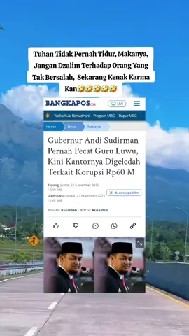 Inilah biodata Gubernur Sulawesi Selatan (Sulsel), Andi Sudirman Sulaiman yang kantornya digeledah Penyidik Tindak Pidana Khusus (Pidsus) Kejaksaan Tinggi Sulsel, pada Kamis (20/11/2025) sore. Andi Sudirman Sulaiman yang kini jadi perbincangan publik. Penggeledahan kantor adik Menteri Pertanian, Andi Amran Sulaiman ini terkait kasus dugaan korupsi bibit nanas senilai Rp60 miliar tahun 2024. Dikutip dari TribunMakassar.com, Tim Kejati tidak hanya mendatangi kantor Gubernur Sulsel di Jalan Urip Sumoharjo, Kecamatan Panakkukang, Kota Makassar. Sebelumnya, mereka sudah menggeledah Dinas Ketahanan Pangan dan Perkebunan Holtikultura Provinsi Sulsel. Penggeledahan dipimpin Aspidsus Kejati Sulsel Rachmat Supriady. Hingga berita ini ditulis, pihak Kejati Sulsel maupun Pemprov belum memberikan keterangan resmi. Lantas seperti apa sosok dan seberapa Andi Sudirman Sulaiman yang terjerat kasus korupsi?  #AndiSudirmanSulaiman #GubernurSulsel #KorupsiBibitNanas #KejatiSulsel