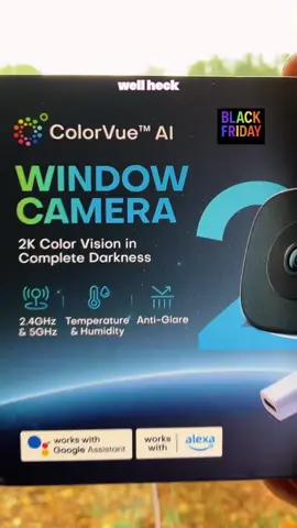 HomiQ Life Window Security Camera 3MP 2K, Indoor WiFi Cameras 2.4GHz/5GHz with Colorvue AI Color Night Vision, Motion & Person Detection with Auto-Focus , Easy Installation, 24/7 Recording Works with Alexa & Google Home