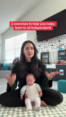 Teaching your baby how to sit isn’t “forcing” ..it’s intentional play that builds the strength, coordination, and motor patterns they need for independent sitting. Here are 2 simple exercises I use all the time as a pediatric PT to help babies learn to push into sitting on their own. Try these daily for a few weeks and you should see more confidence, stability, and smoother transitions 🤎 #childdevelopment #babymilestones #pediatricpt 