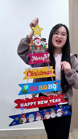 Cây thông Noel gỗ có đèn led #xuhuong 