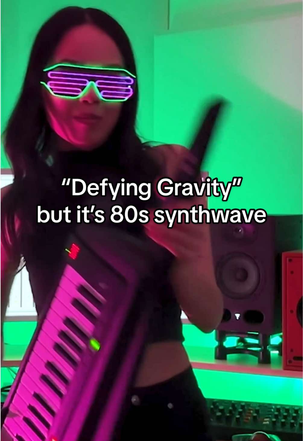Holding (cyber) space for synthwave “Defying Gravity” 🧹💨  Link on profile to our full Wicked 80s video on YT! @WICKED the Musical @Wicked: For Good #wicked #wickedmovie #defyinggravity #synthwave #80smusic