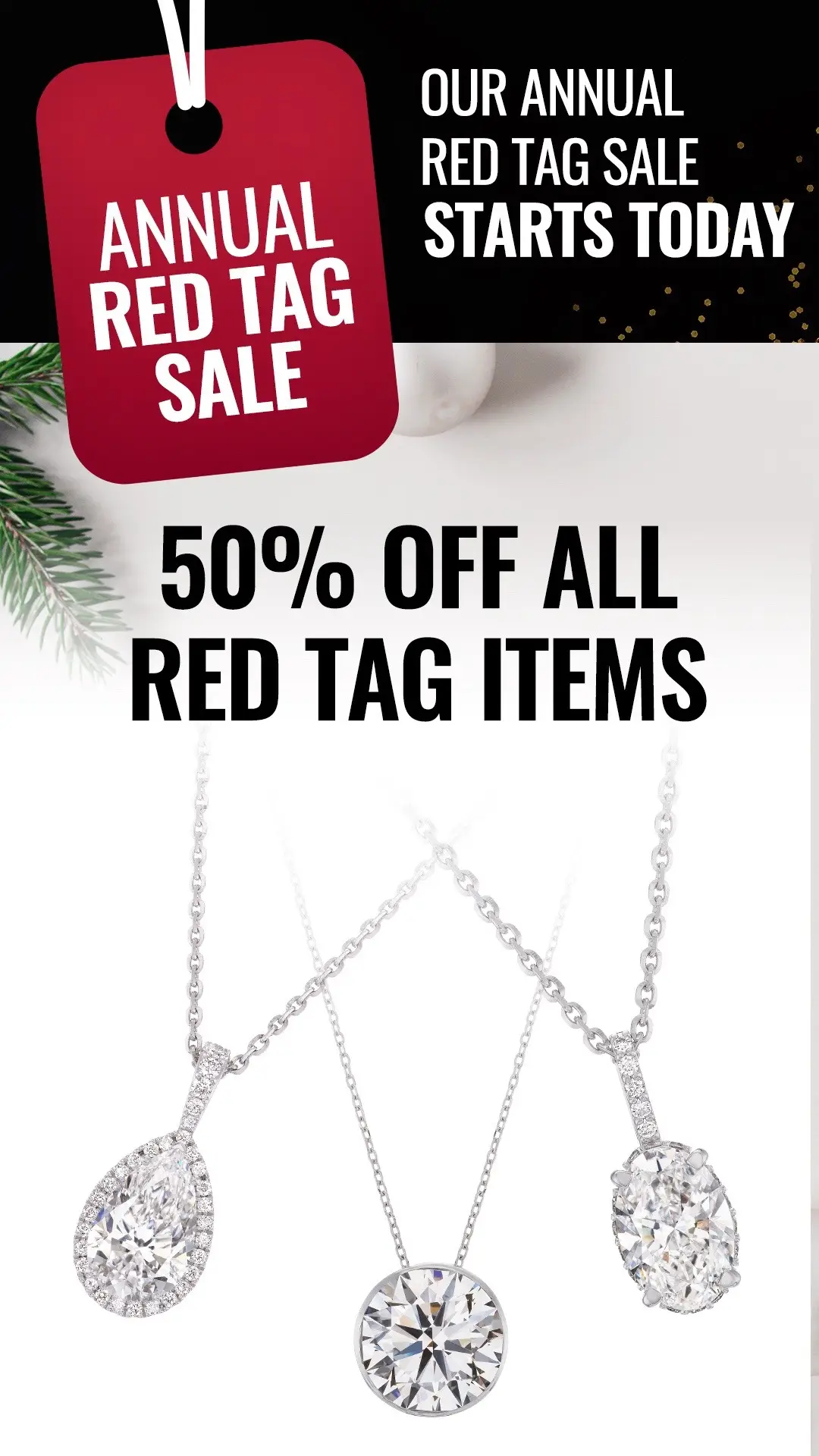 Annual Red Tag 50% off sale Starting November 21st thru December 31st. #redtagsale #annualsale #holidays #blackfridaysale #sale